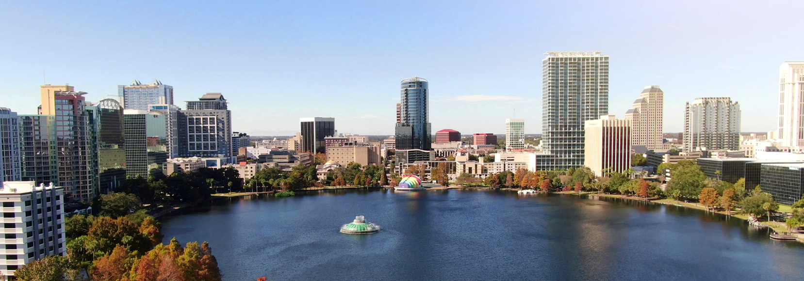 Downtown Orlando Skyline. Orlando Emergency Elevator Service.
